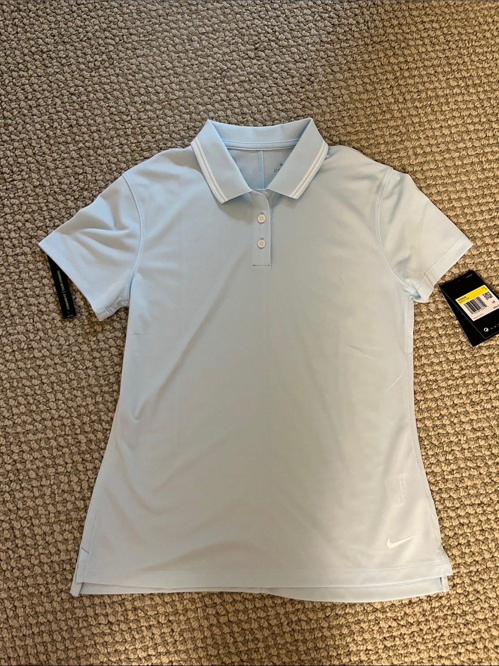 Nike Women's Polo in Pale Blue with White Trim Golf